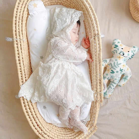 Send Hat Baby White Dress Spring Female Baby Lace Doll Collar Long-Sleeved Princess Dress