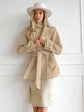 Retro Khaki Suit Collar Trench Coat Coat