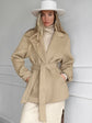 Retro Khaki Suit Collar Trench Coat Coat