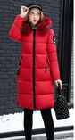 The new cotton padded winter long big girls slim Korean fur collar size feather padded female thickening