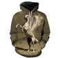 Printed Animal Horse Painting Hoodie Fashion Men Loose Sweater