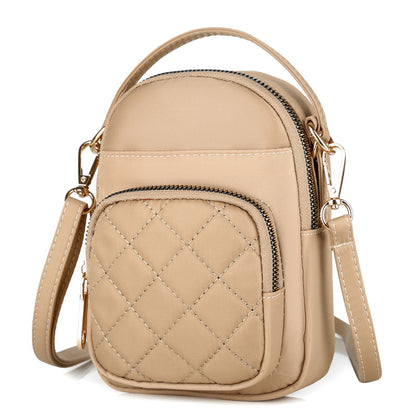 Diamond Plaid Crossbody Bag Nylon Lightweight Fashion Backpack Cloth Bag