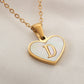 26 Letter Heart-shaped Necklace White Shell Love Clavicle Chain Fashion Personalized Necklace For Women Jewelry Valentine&