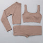 Yoga Clothes Suit Sportswear Jacquard High Elastic Casual