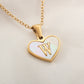 26 Letter Heart-shaped Necklace White Shell Love Clavicle Chain Fashion Personalized Necklace For Women Jewelry Valentine&