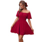 Solid Color High Waist Tube Top Dress Off-shoulder Shoulder-baring Simple Skirt