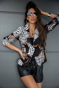 European And American New One-button Small Suit Printing Jacket Women&