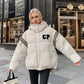 Down Cotton Hooded Bread Female Thickened Loose-fitting Jacket