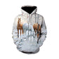 Printed Animal Horse Painting Hoodie Fashion Men Loose Sweater