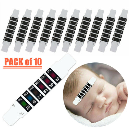 10X FOREHEAD THERMOMETER STRIP HEAD FEVER SCAN BABY CHECK TEST TEMPERATURE